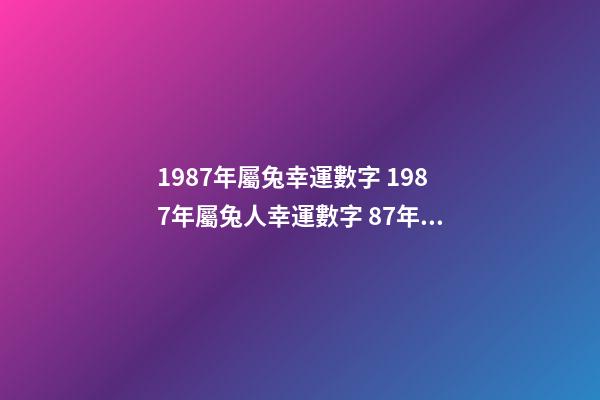 1987年屬兔幸運數字 1987年屬兔人幸運數字 87年屬兔人永遠最旺的數字-第1張-觀點-玄機派